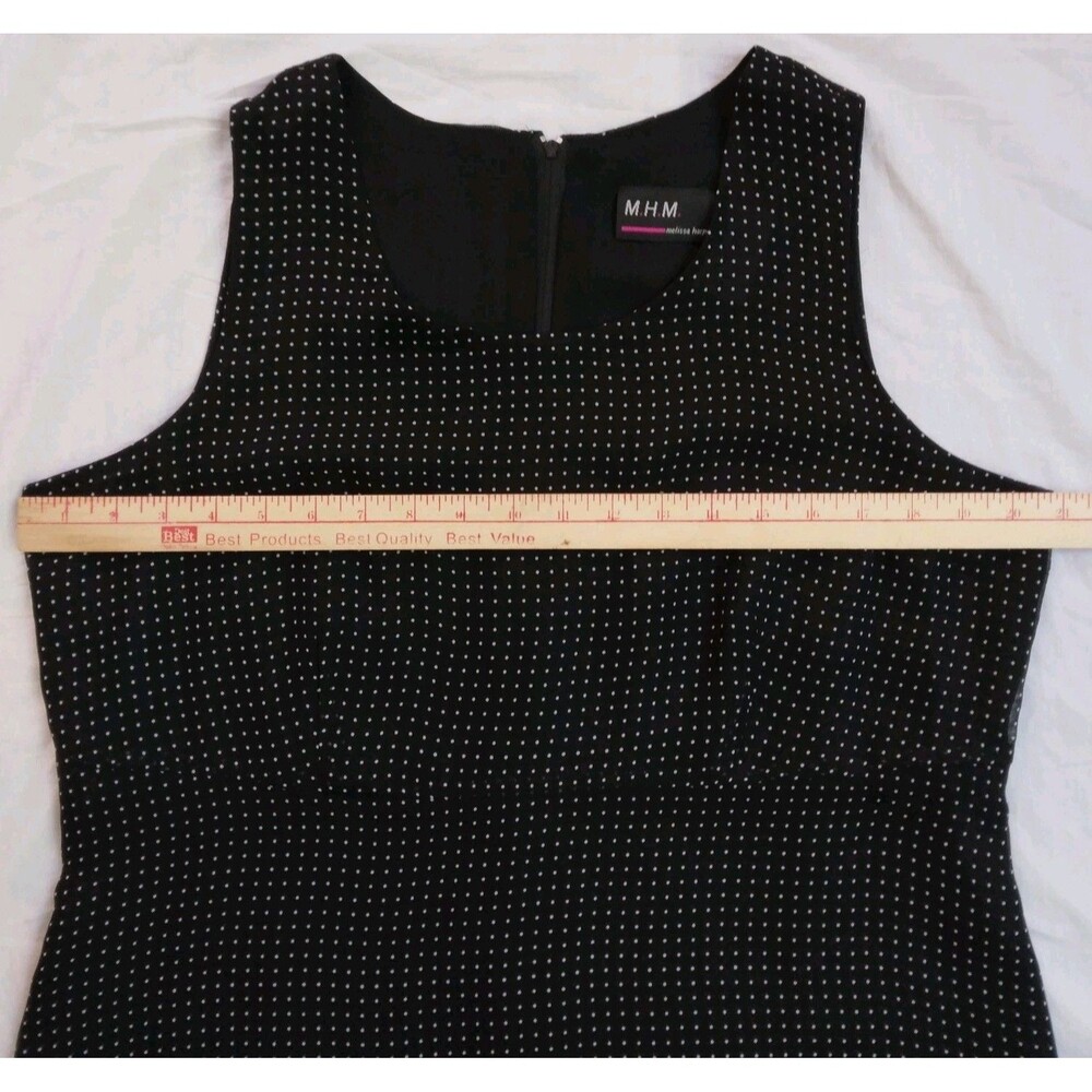 VTG 90s Melissa Harper MHM Black White Polka Dot Retro 2 Piece Maxi Dress 14 - Picture 7 of 16